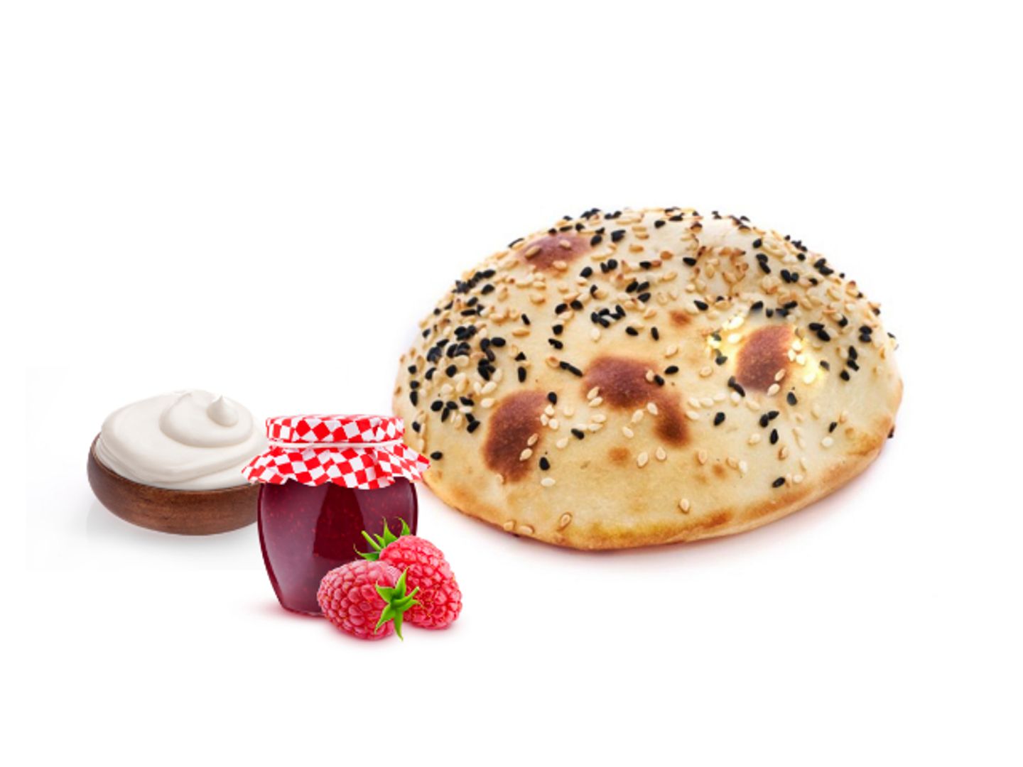 ساندوتش مدور جبن مربى