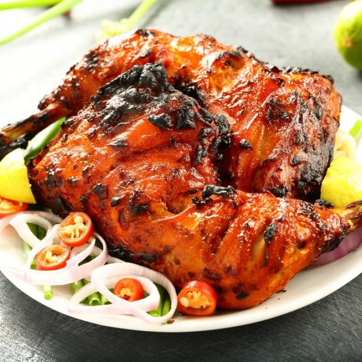 Half Chicken 4 Pieces Grilled In Tandoor