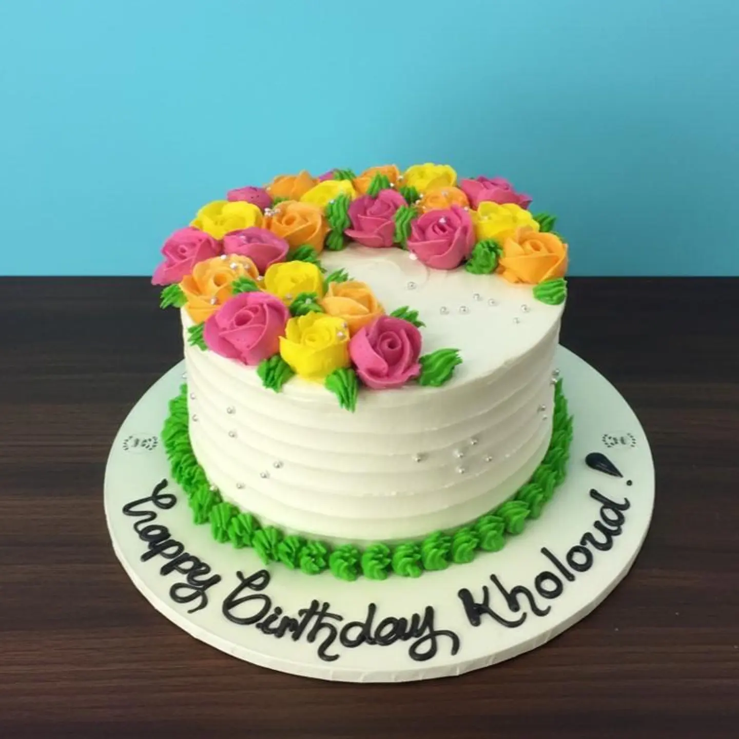 Off White Floral Cake