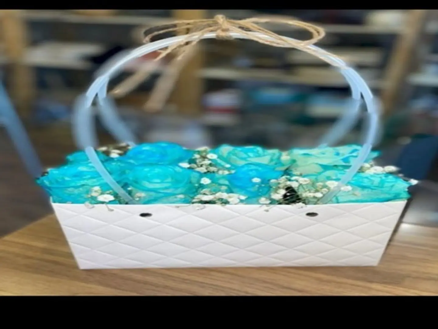 Baby Basket, Sky Blue Roses