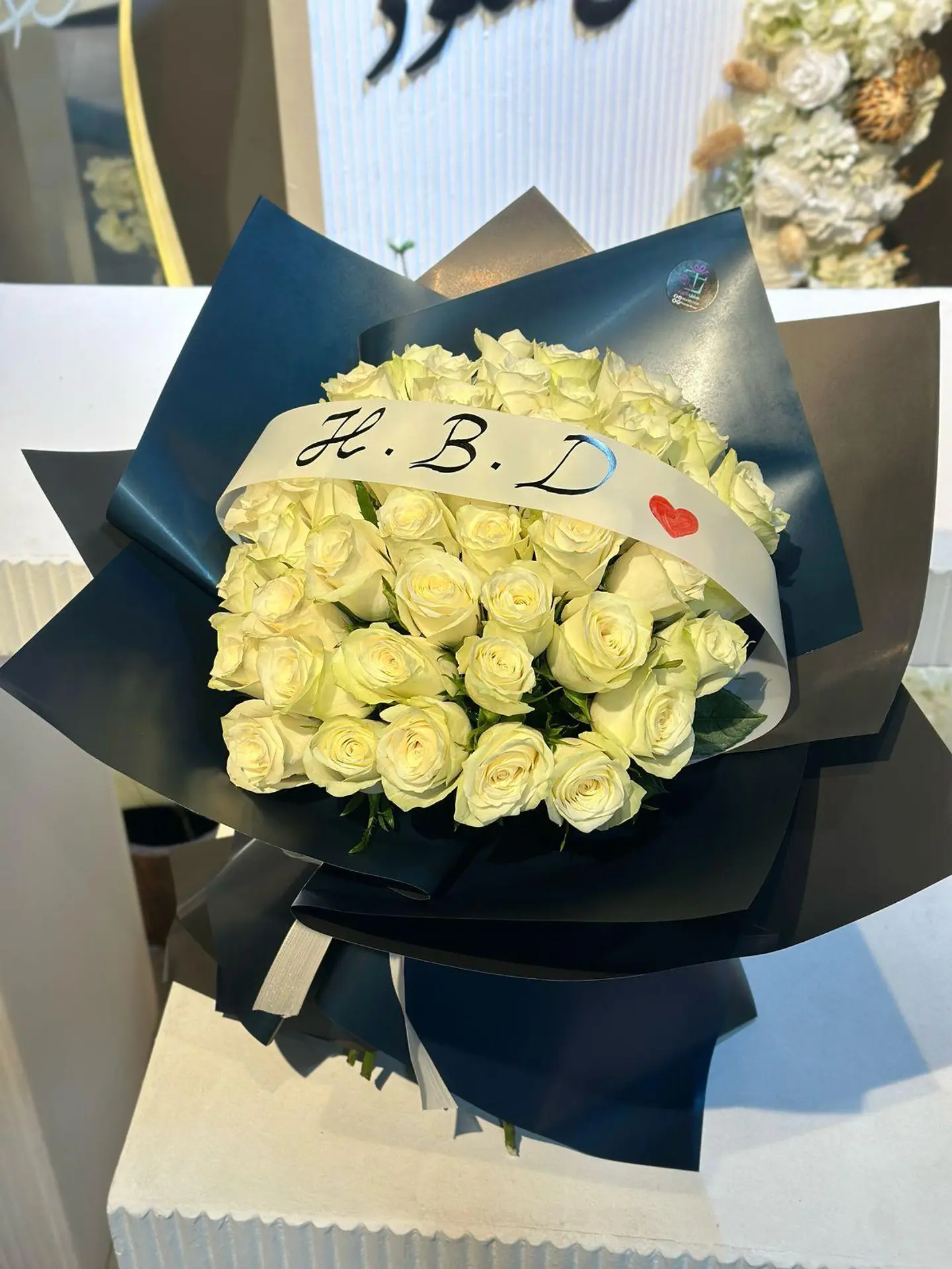 باقه ورد ابيض ٤٠ ورده