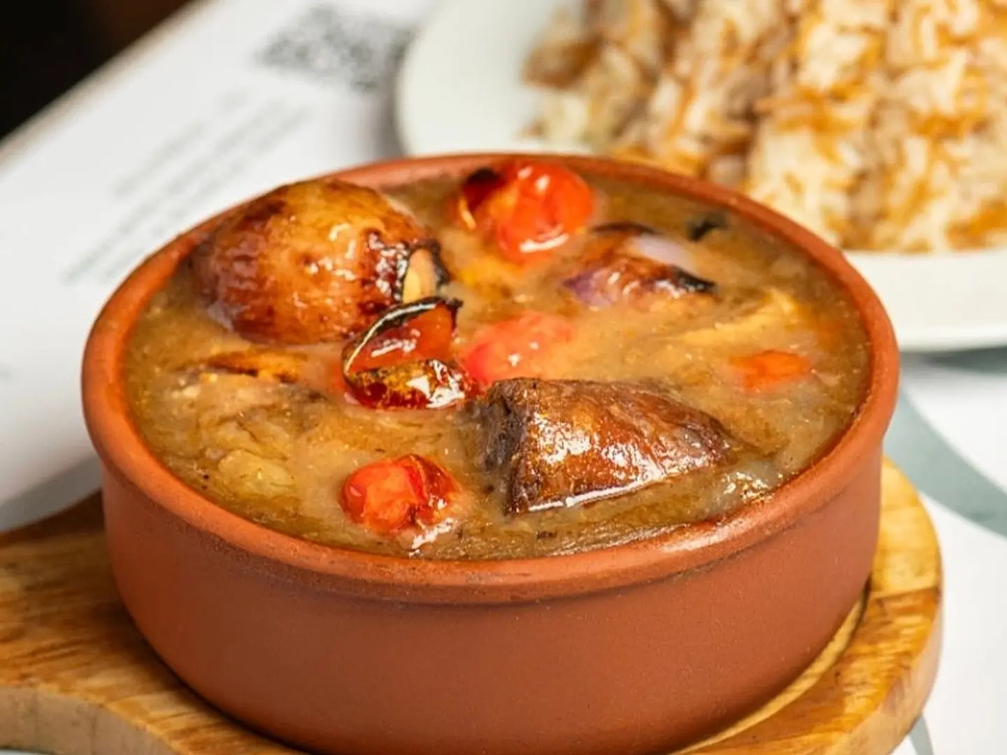 Meat With Ormah And Rice Tagine