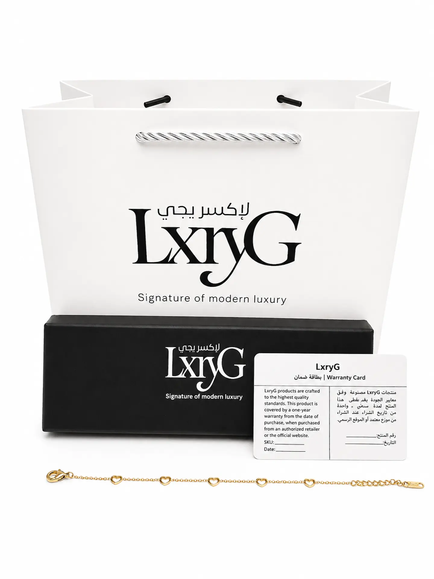 Lxry G Golden Heart Bracelet Lx012