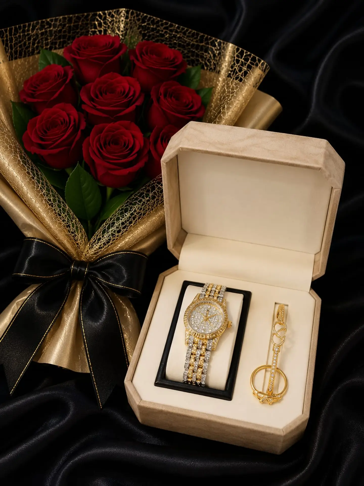Women's Watch With A Bouquet Of Roses 9