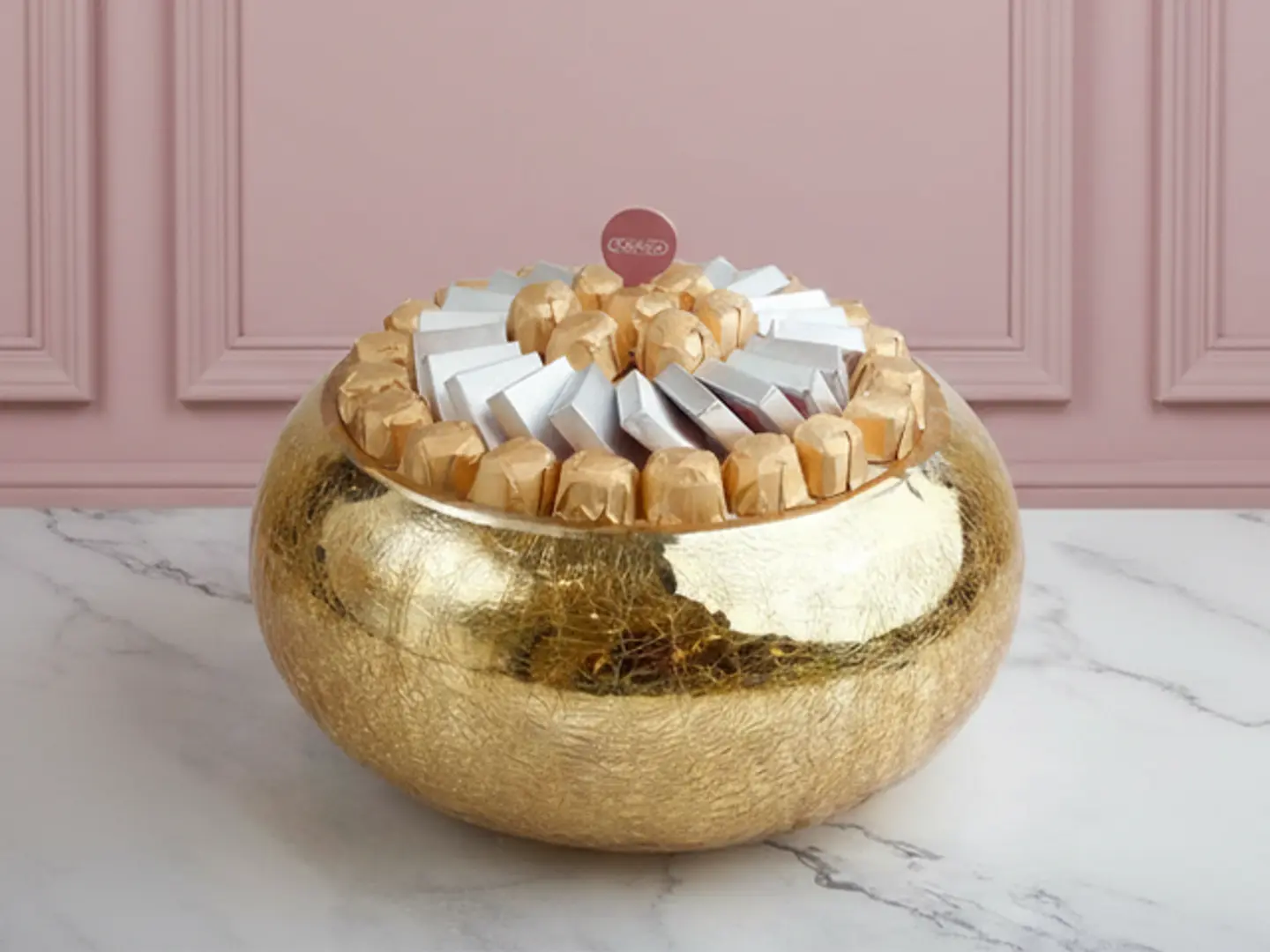 Golden Glass "Eid Mubarak" Chocolate Tray Medium B2