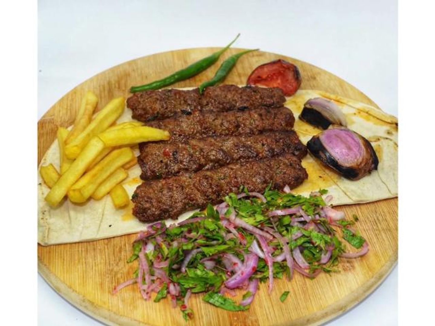 صحن كباب لحم 4 اسياخ
