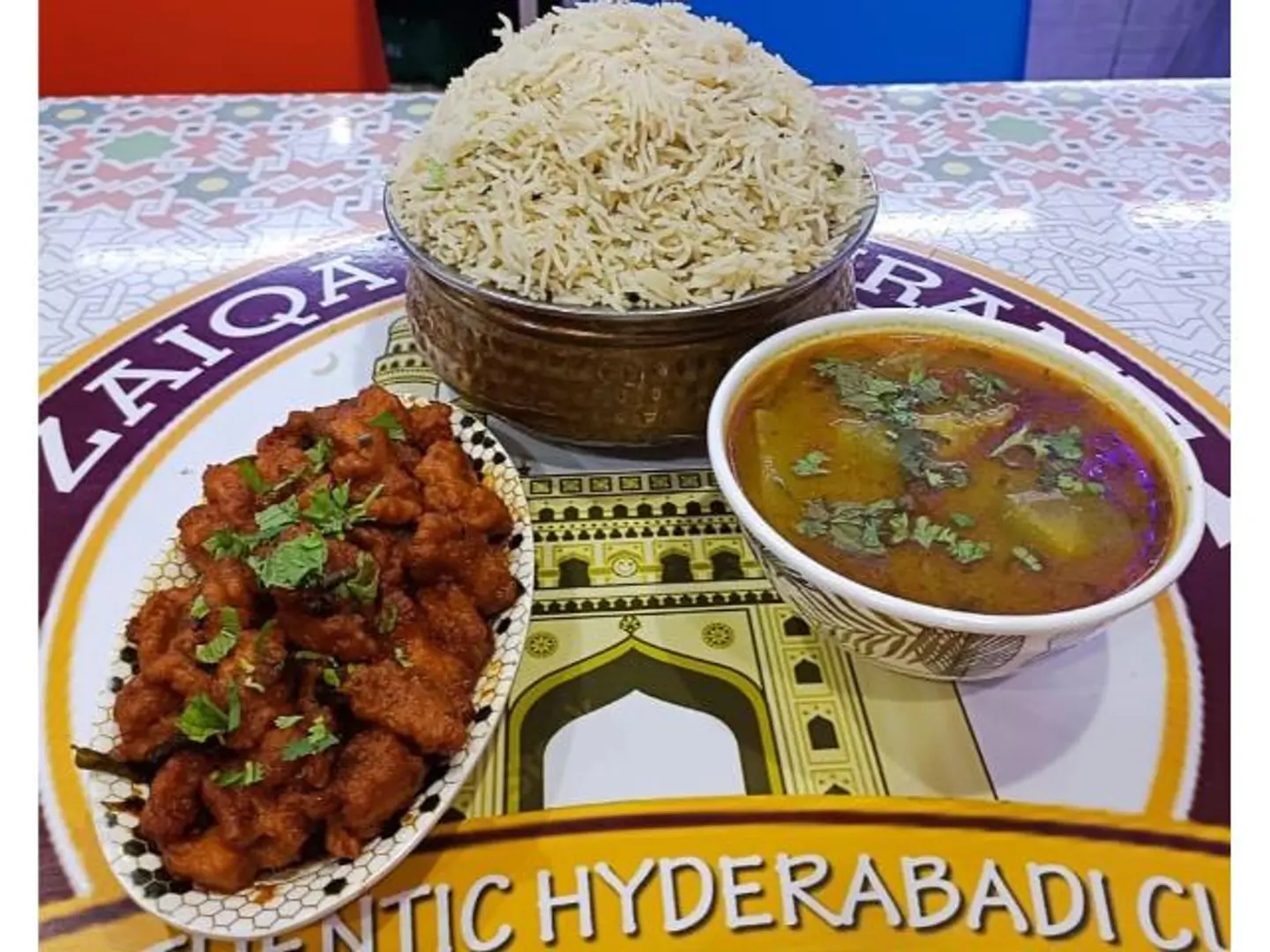 Chicken 65 With White Rice & Dal Combo