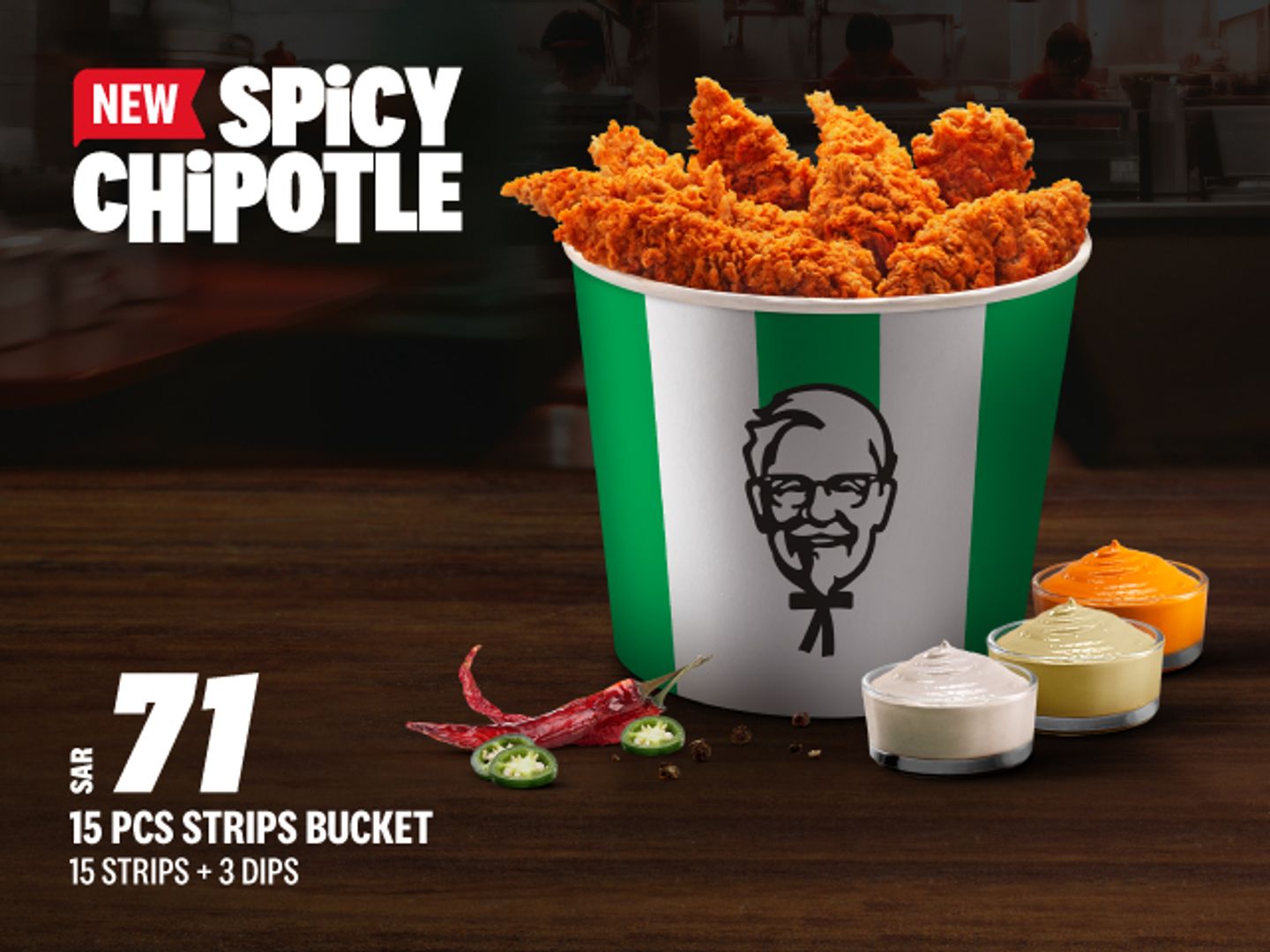 Spicy Chipotle 15 Pc Strips Bucket