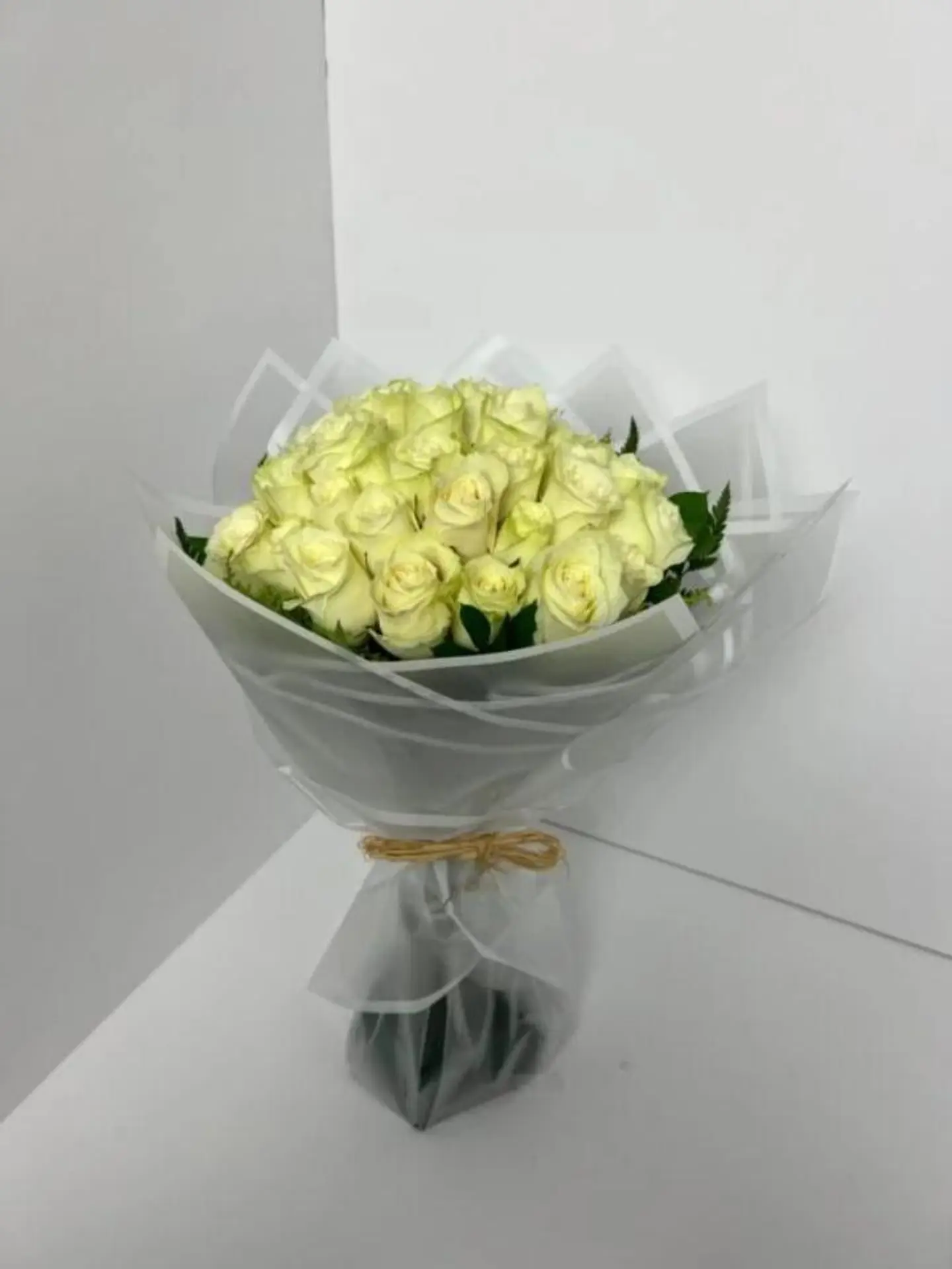 Hand Bouquet Of 35 White Roses
