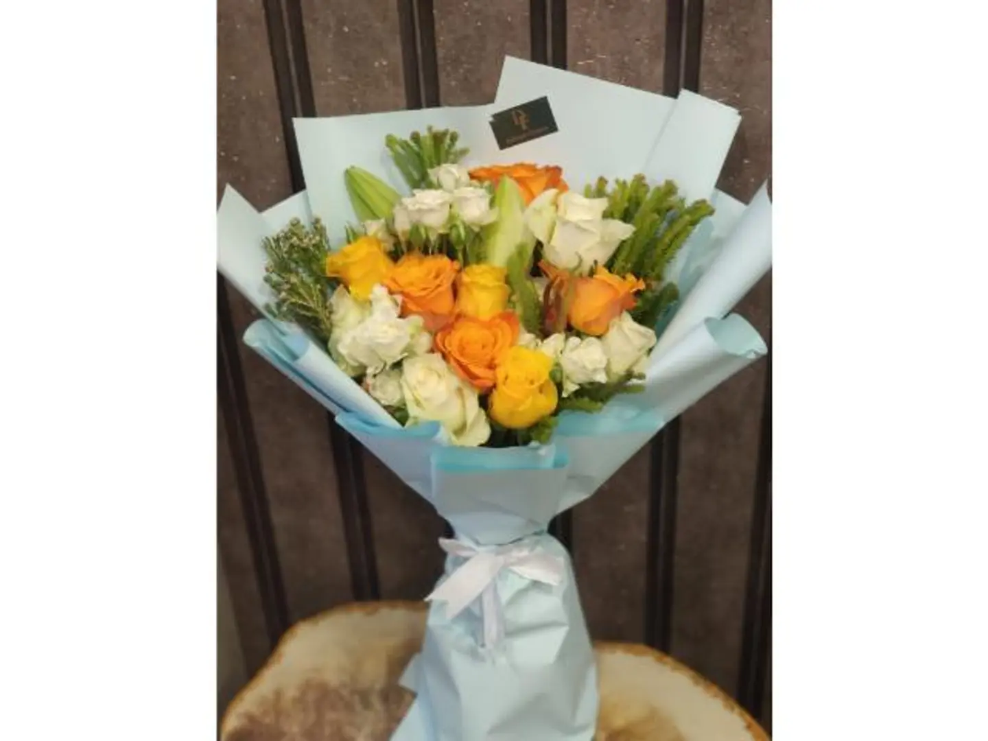 Sunshine Bouquet Baby Blue Wrap