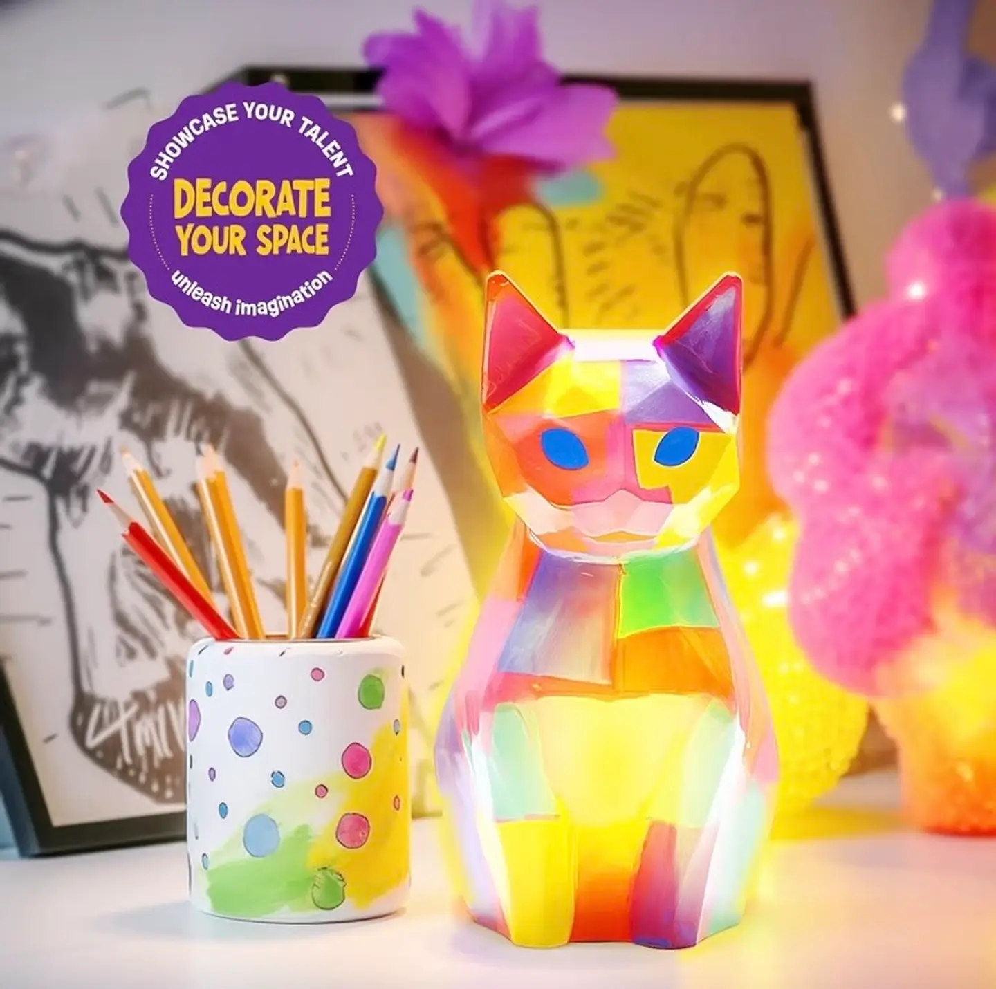 Cat Lamp Coloring Box