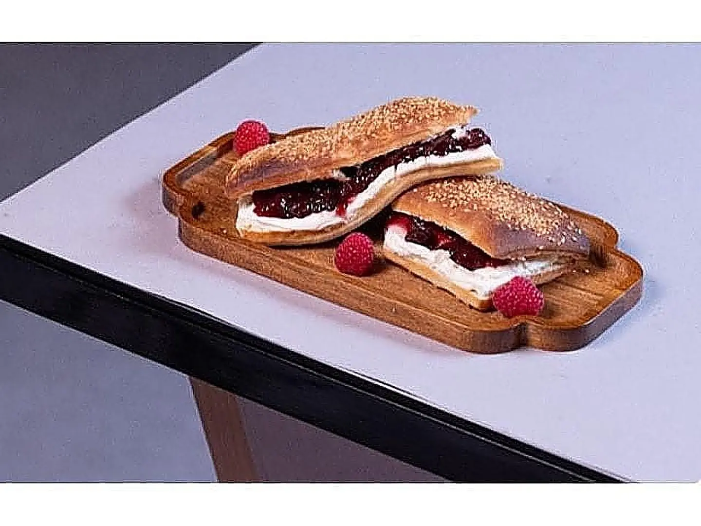 Kiri And Cherry Jam Sandwich