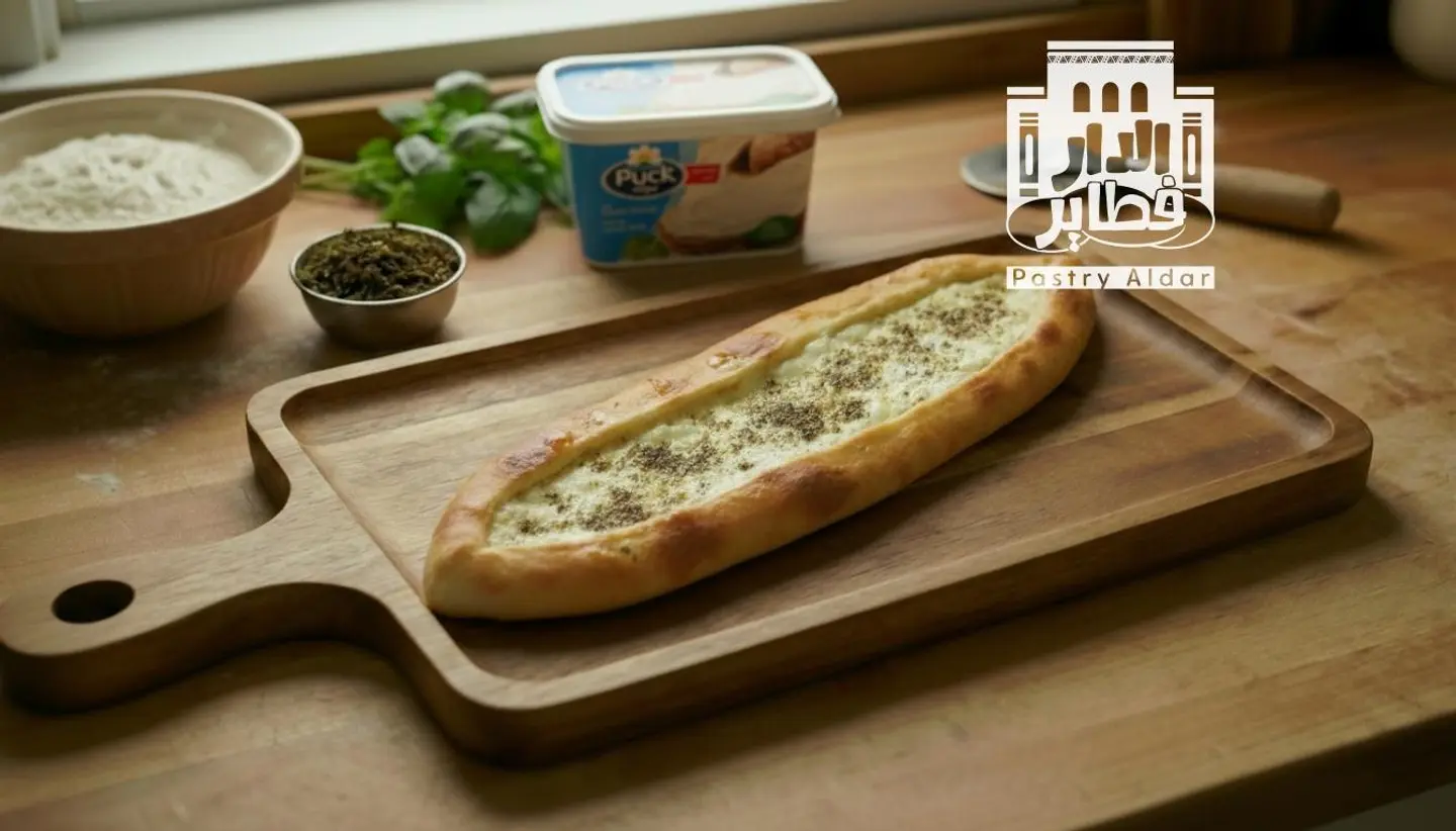 فطيرة لبنة وزعتر وسط