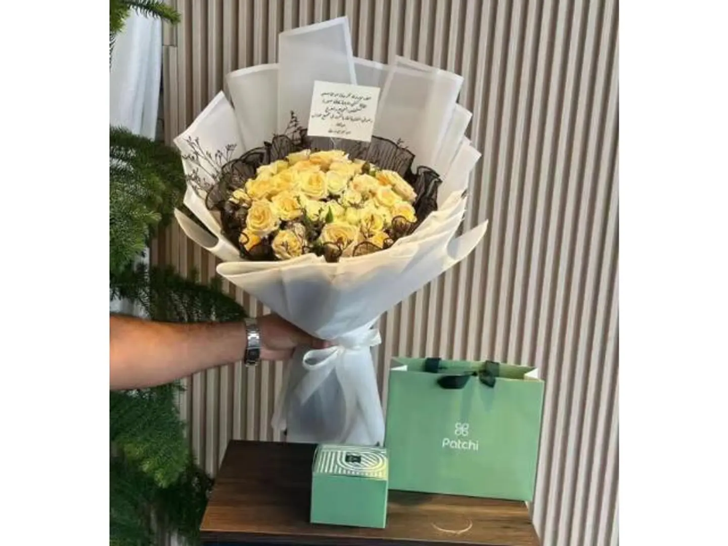 Elegant Flower Bouquet With Patchi Chocolate