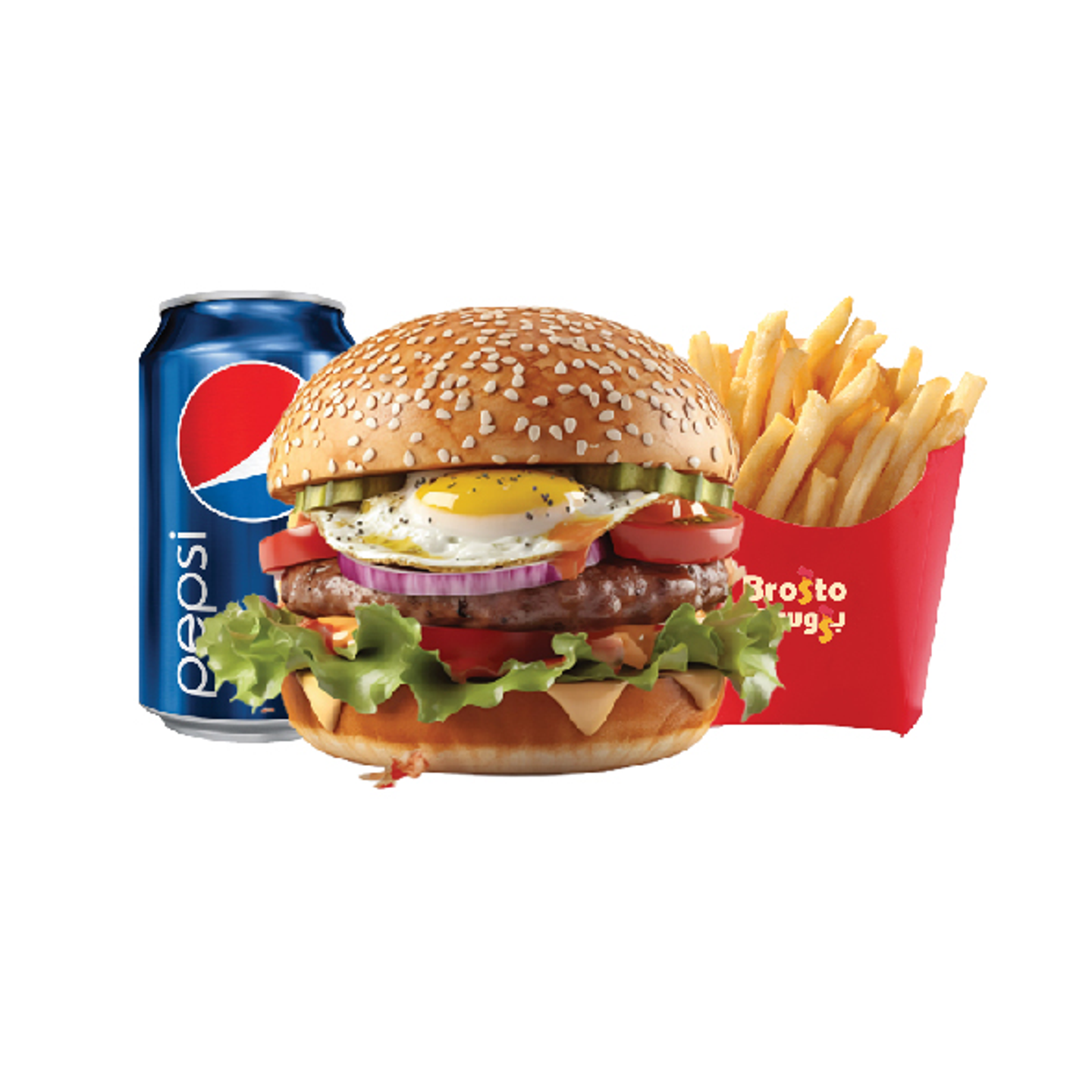 وجبة برجر سموكي مع البيض