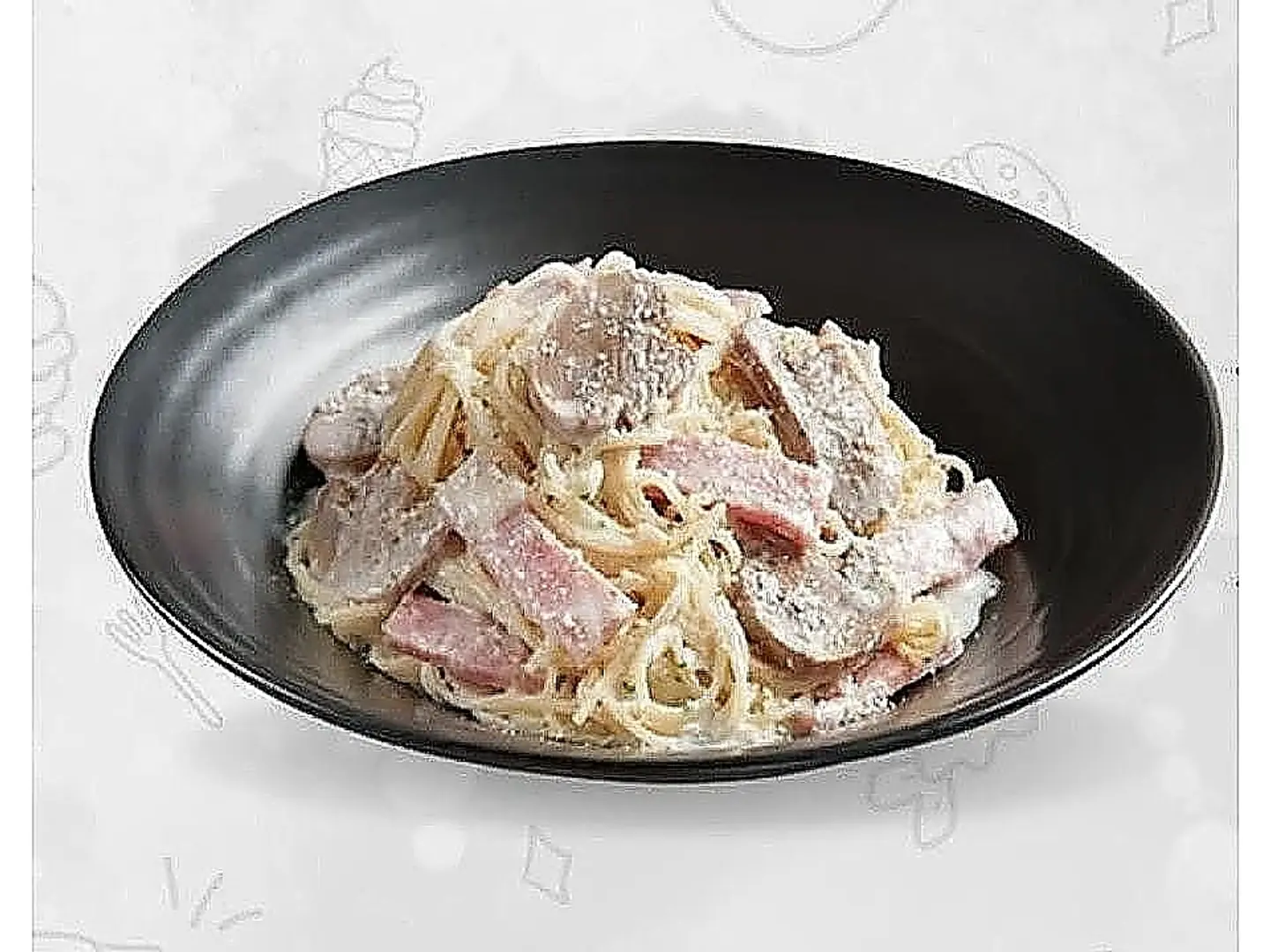 سباغيتي مع شرائح اللحم البقري والفطر