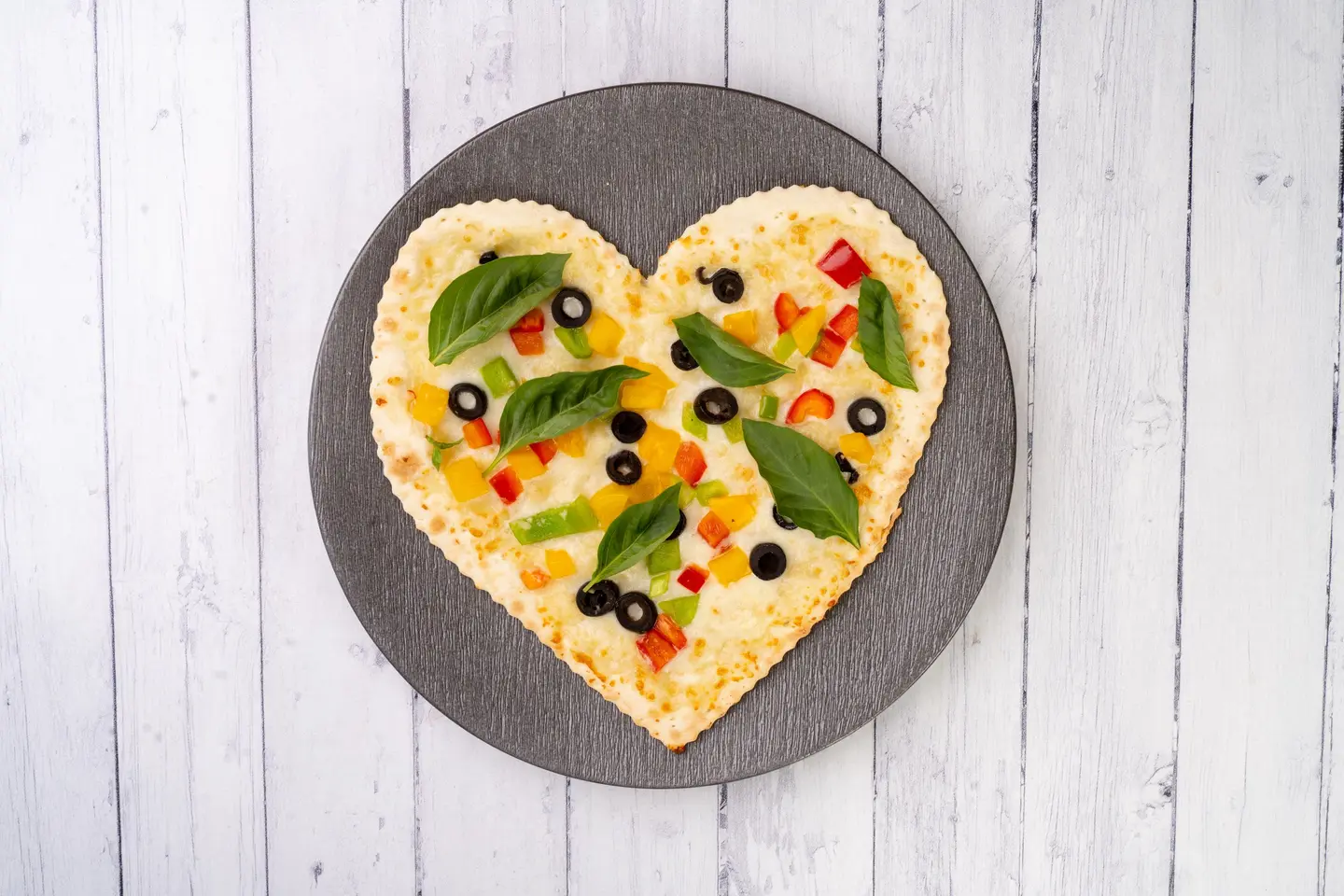 Heart Shape With Cheese And Vegetables
