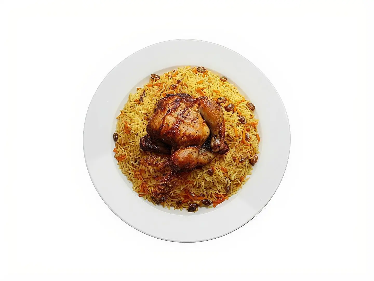 حبة دجاج شواية مع رز بخاري