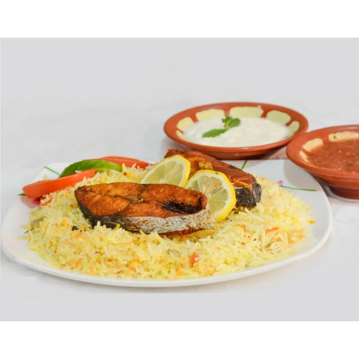 Fried Mackerel Fish - Hadrami Rice