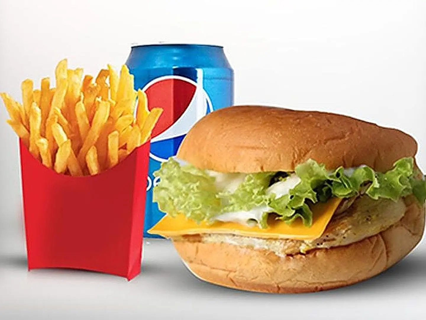 Chicken Burger Meal Cheese Bread Potato