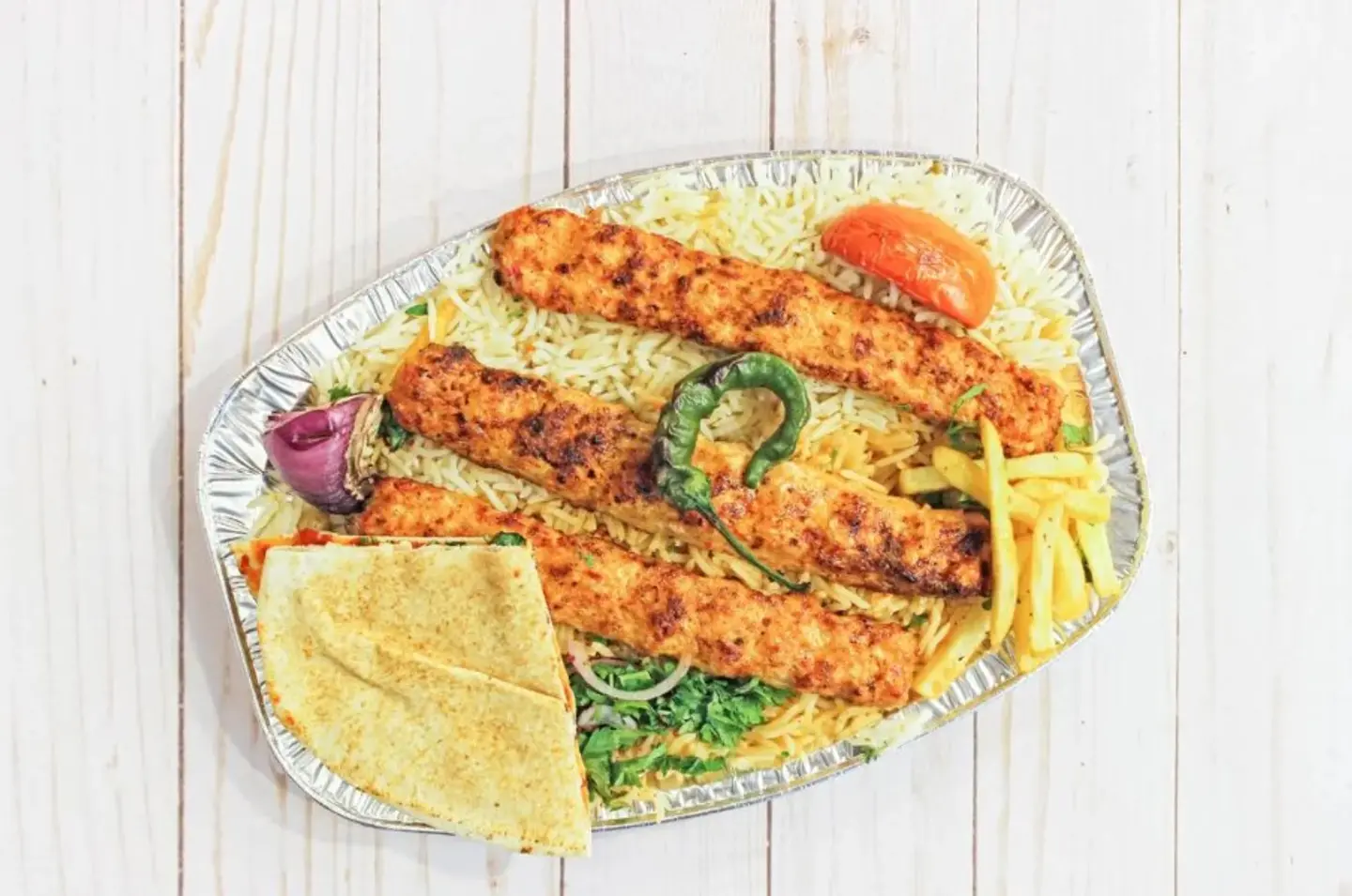 نفر كباب دجاج مع الارز