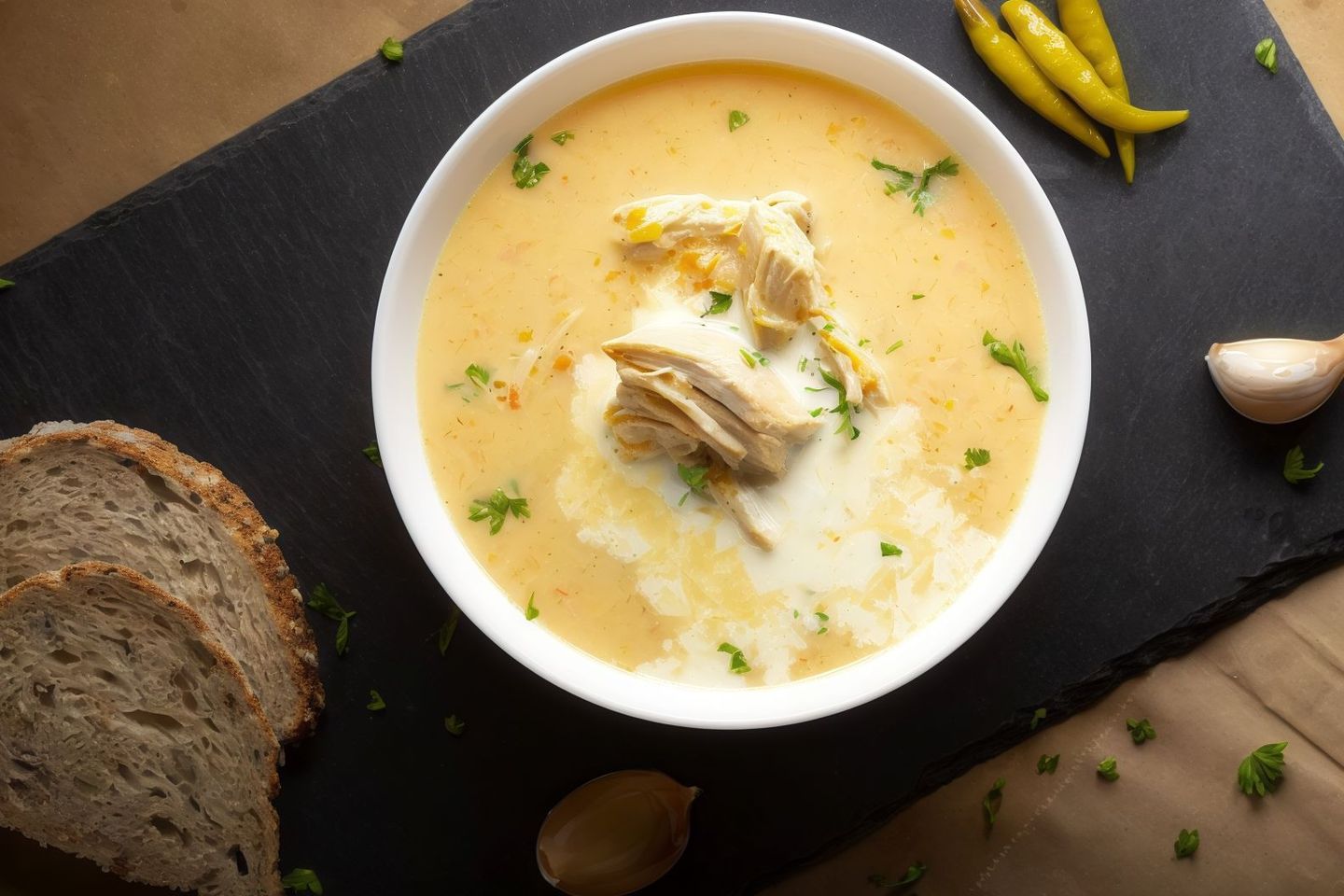شوربة دجاج بالكريمة