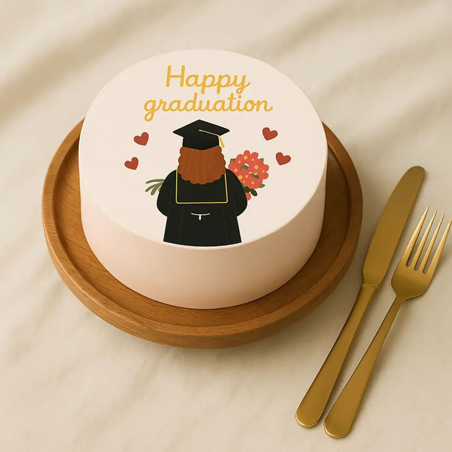 Velvety Graduation Cake For Ladies