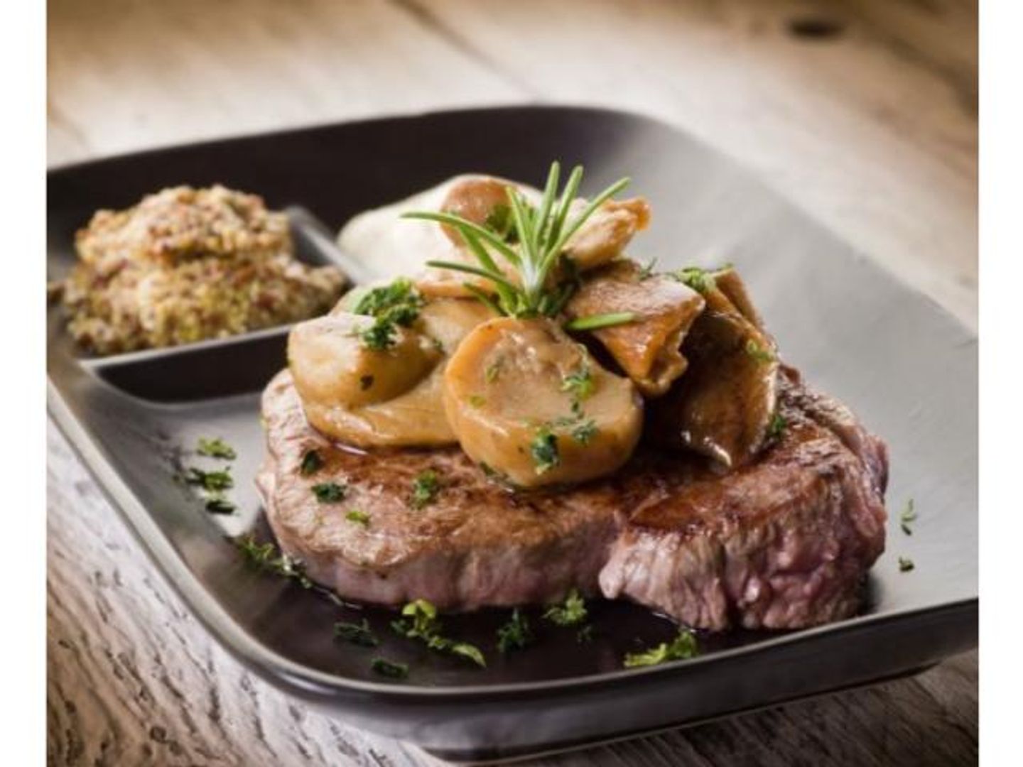 Steak With Mushroom And Black Pepper Sauce