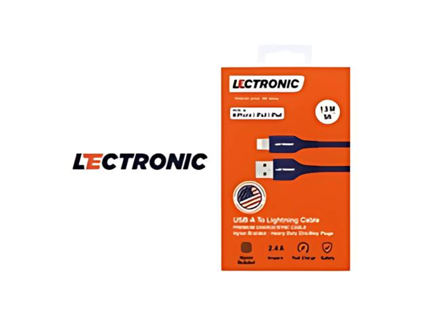 كيبل شحن من ليكترونيك يو اس بي ايفون معدن1م