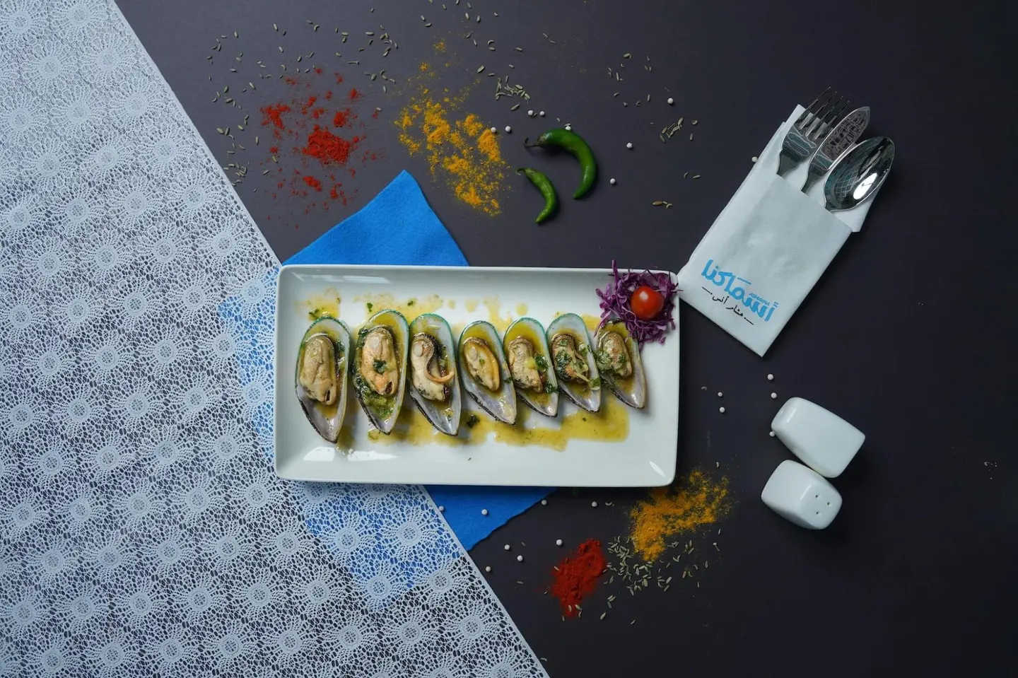 بلح البحر بالزبدة والثوم