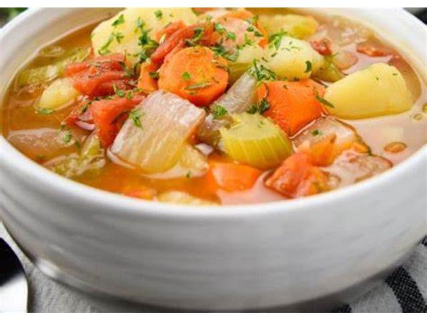 Mixed Vegetable Soup With Salmon
