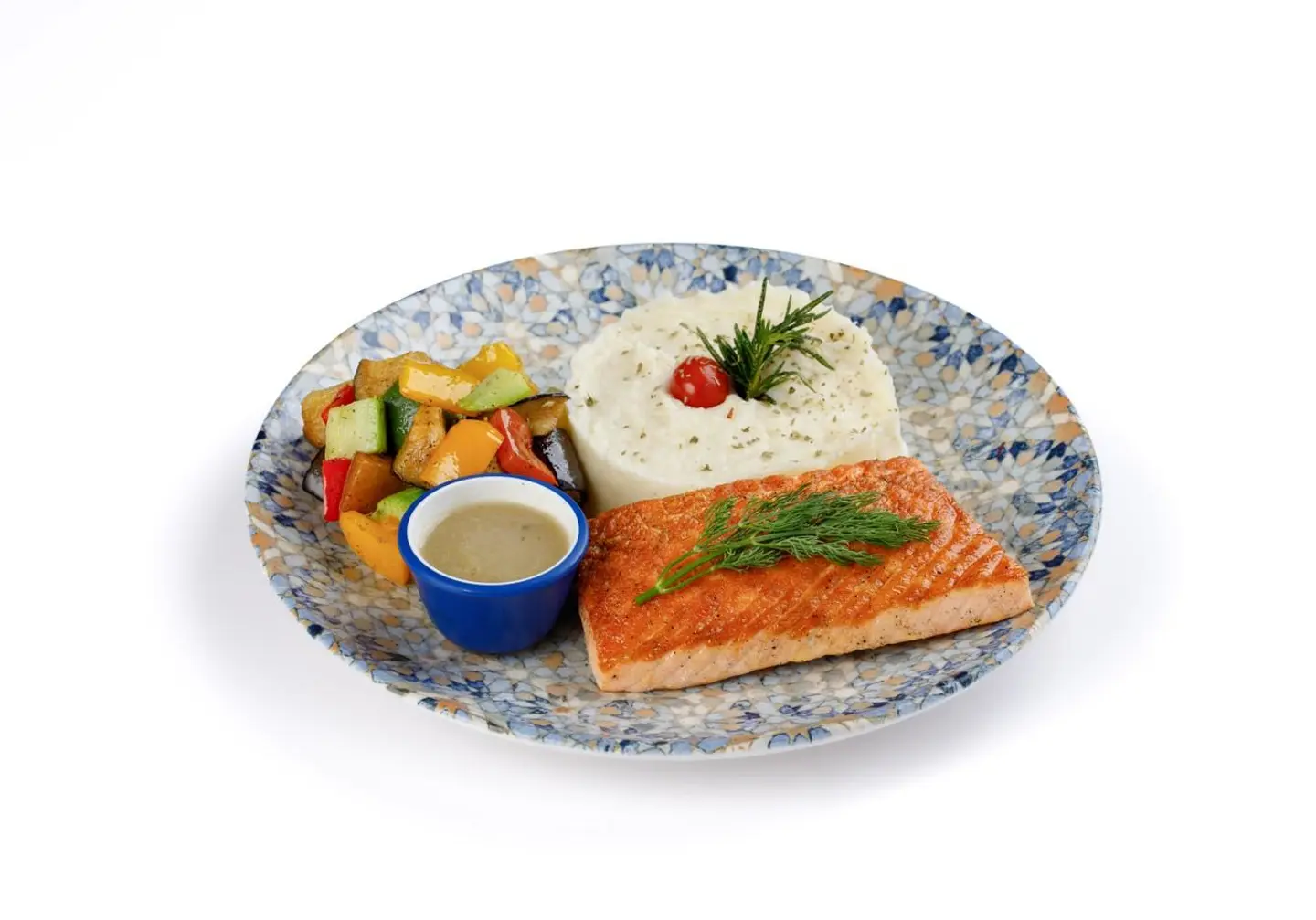 ستيك سالمون مع أرز