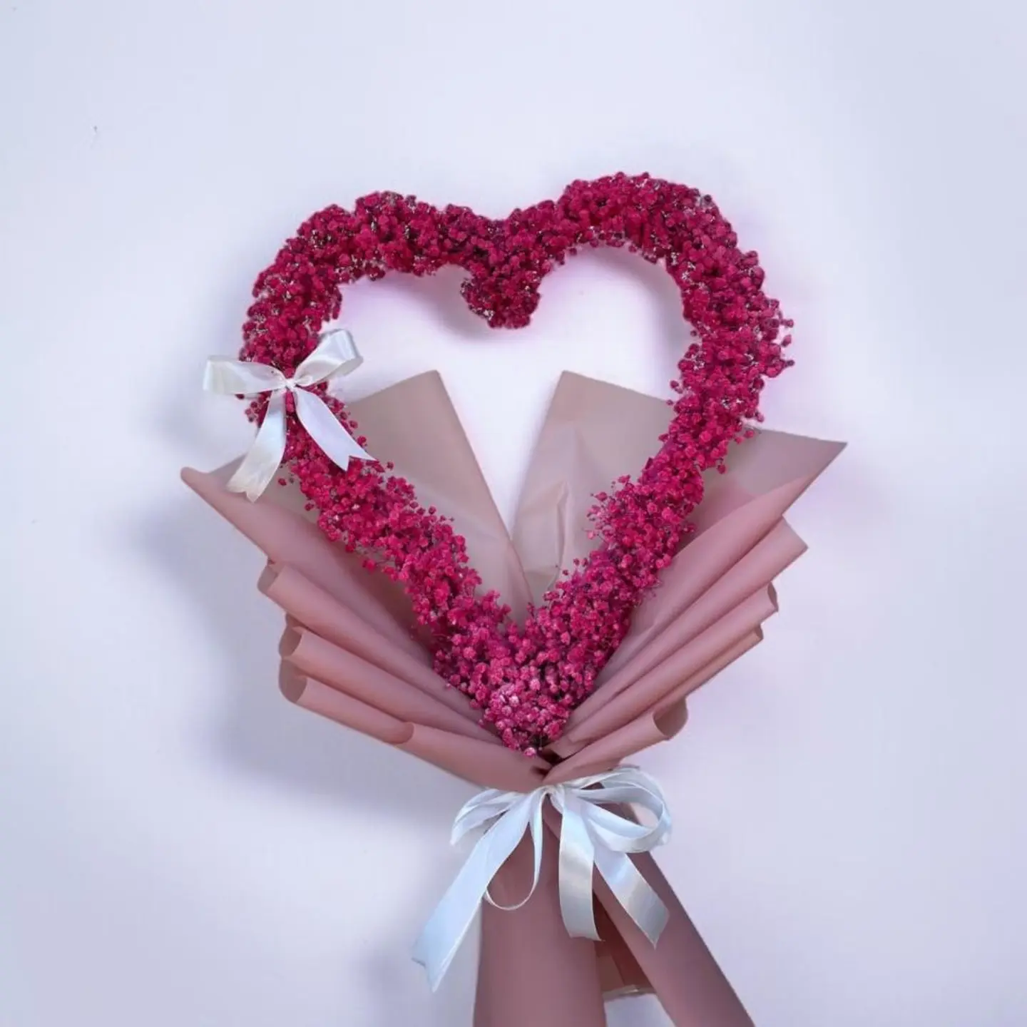 Gypsophila Heart Shaped Heart Bouquet