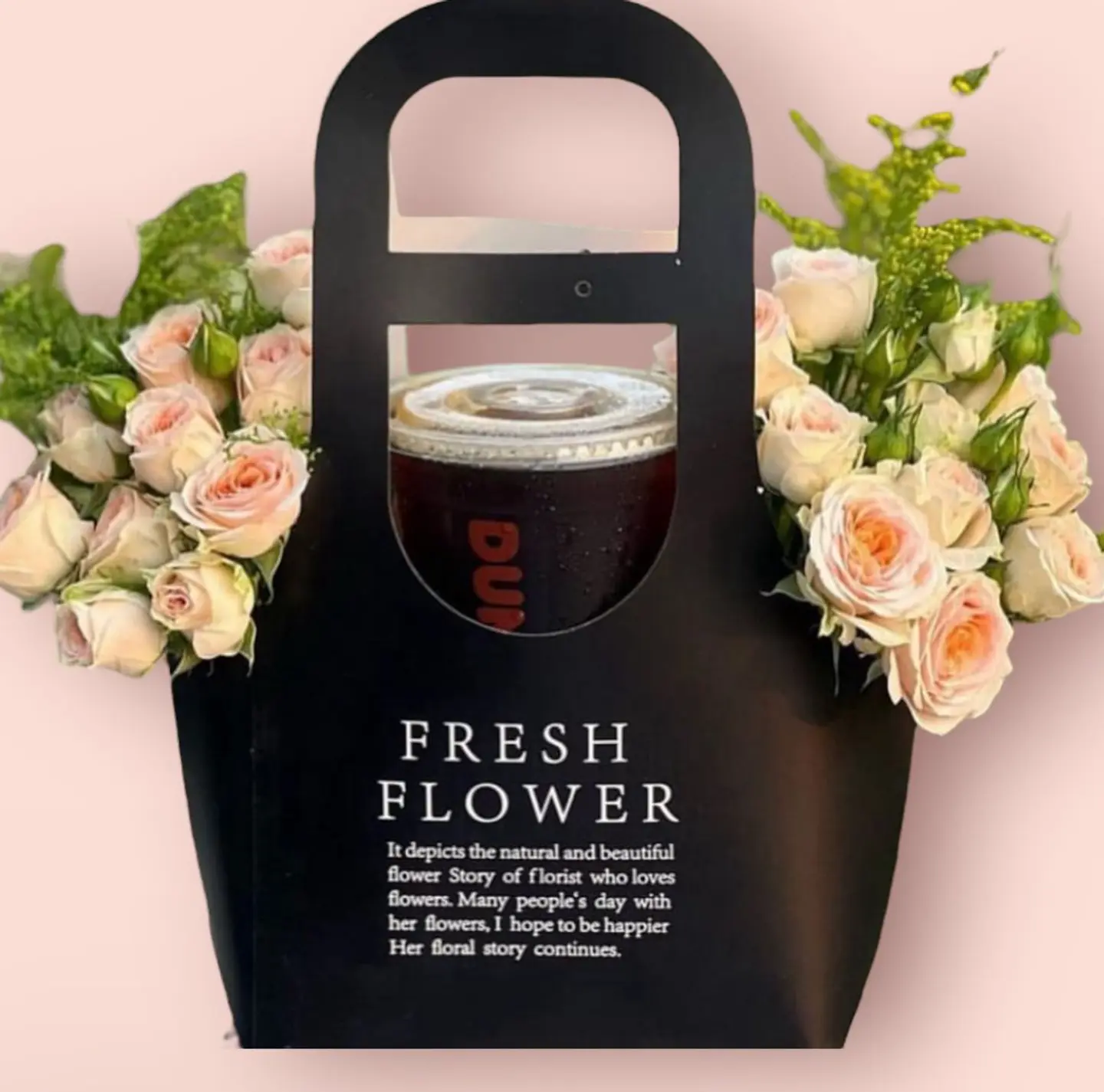 سلة ايس كوفي مع بيبي روز