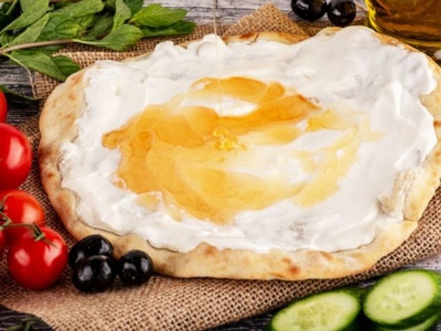 Labneh With Honey Manakeesh
