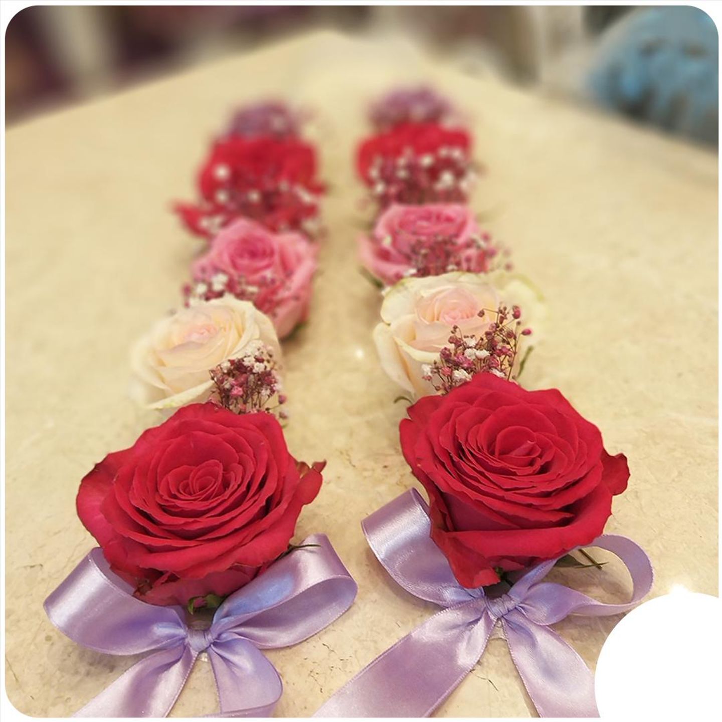 Jouri Rose Necklace And Gypsophila