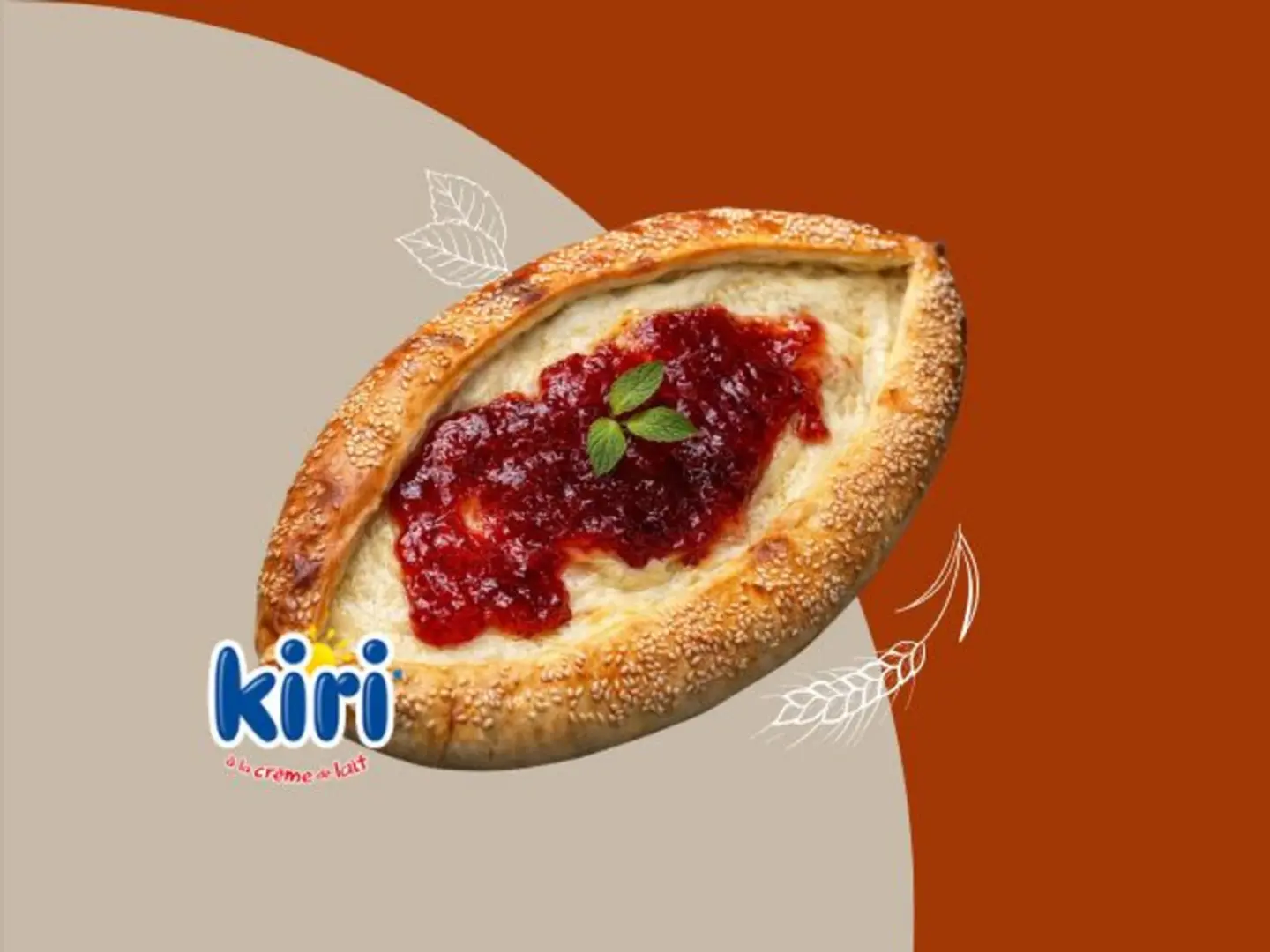 Kiri Cheese & Strawberry Jam Boat