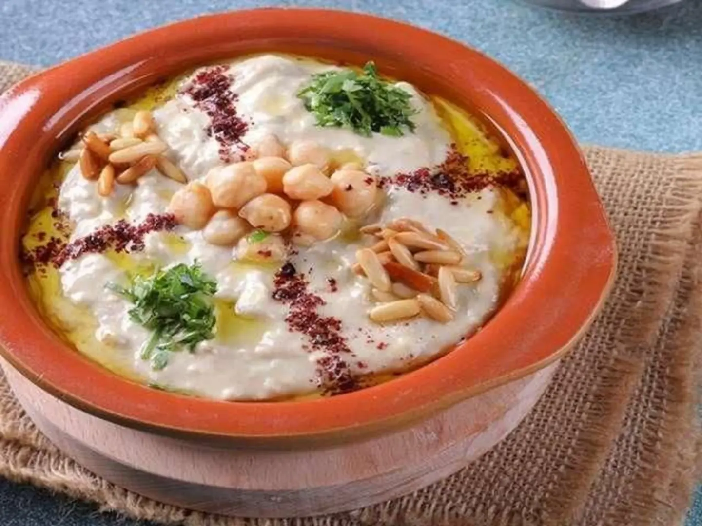 Musabaha Served With Olive Oil