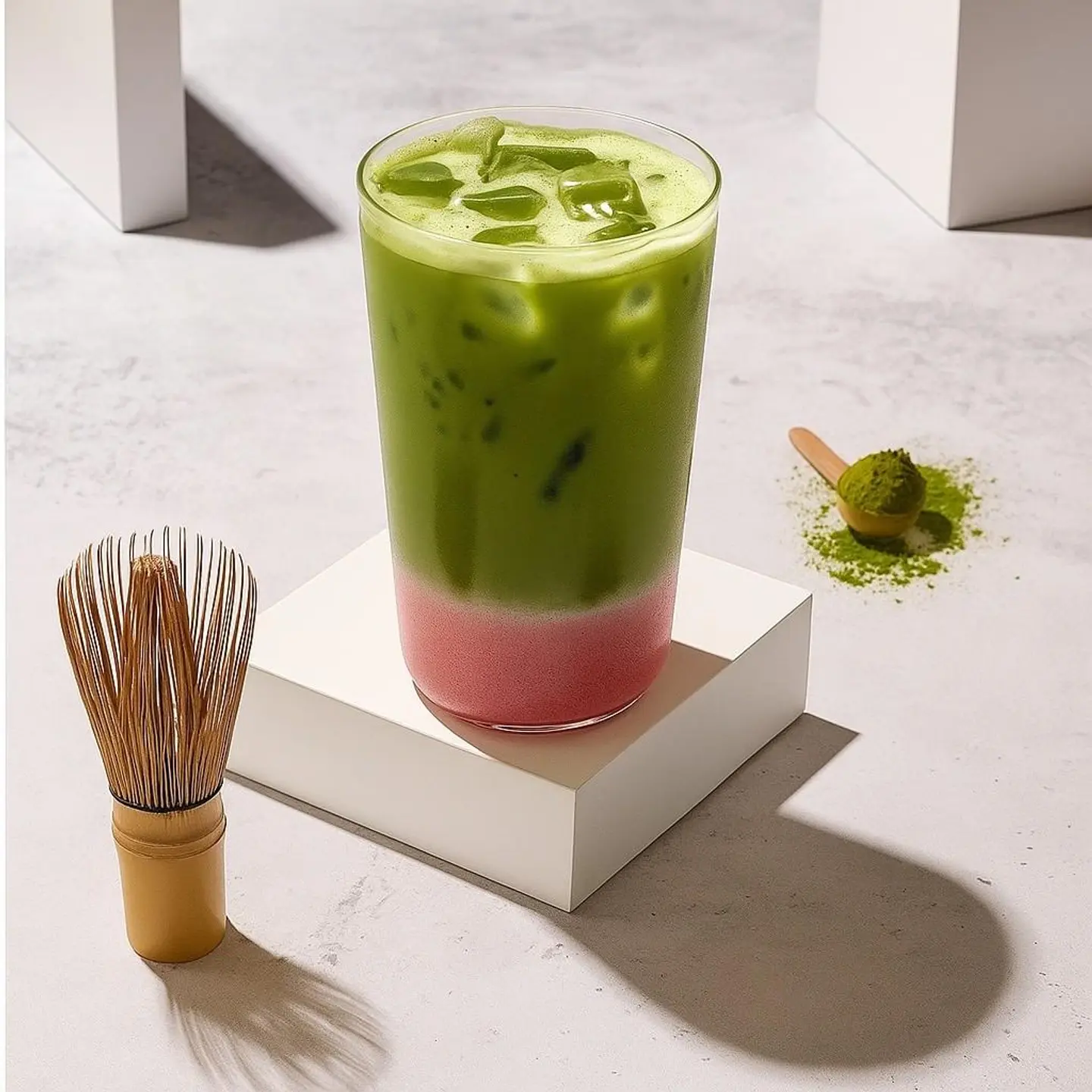Iced Strawberry Matcha Medium