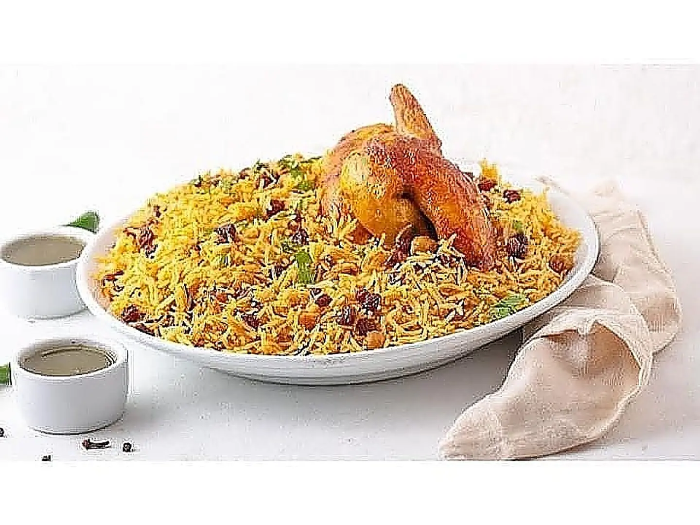 نصف دجاجة شواية مع ارز بخاري