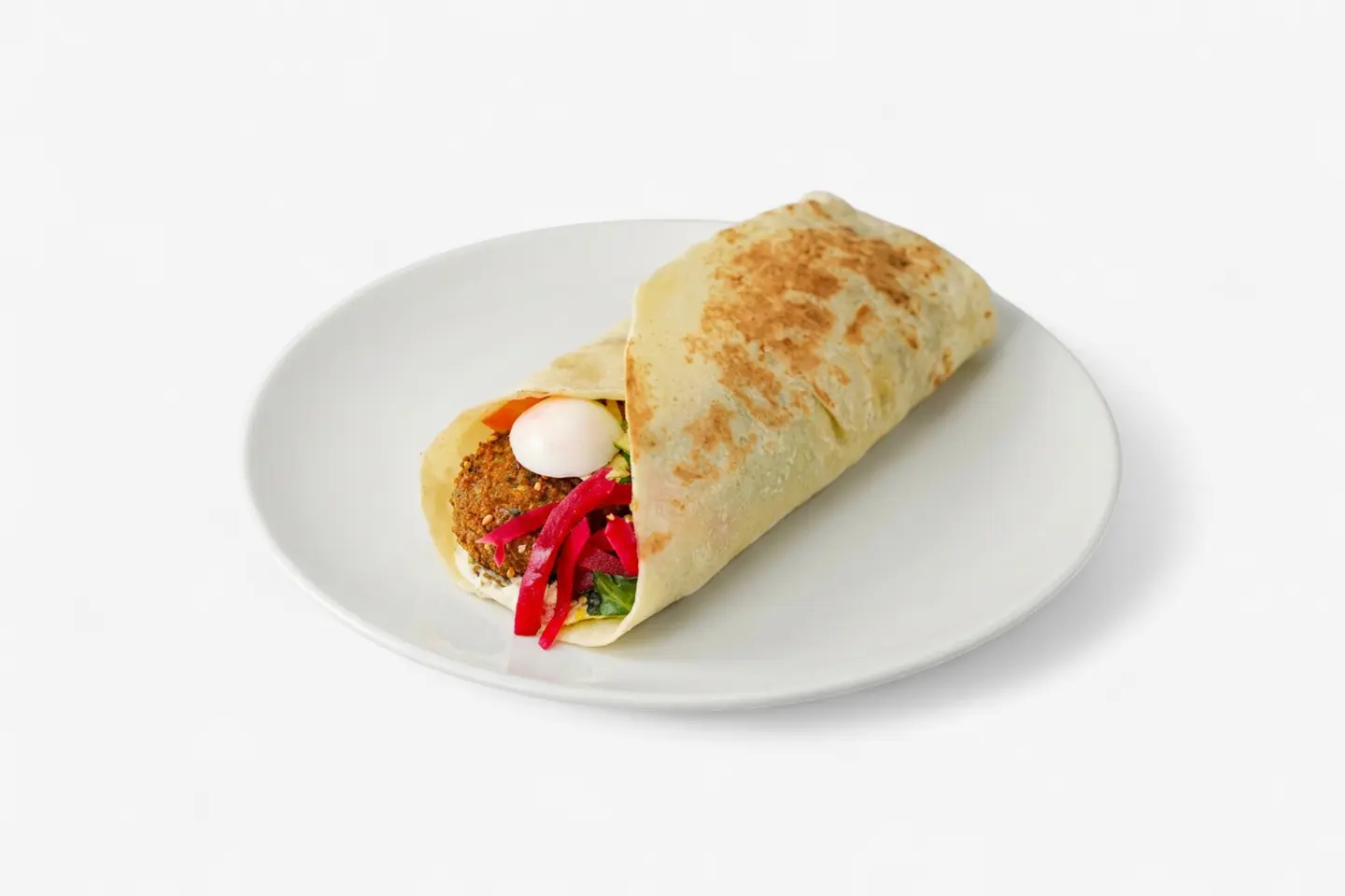 Falafel, Hummus, And Egg Sandwic