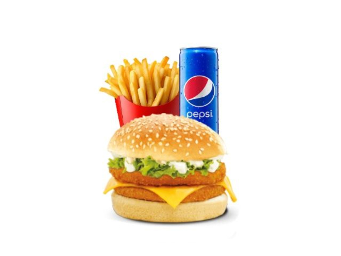 دبل برجر دجاج مقلي - وجبة