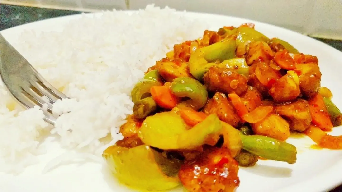 Chili Chicken With Rice
