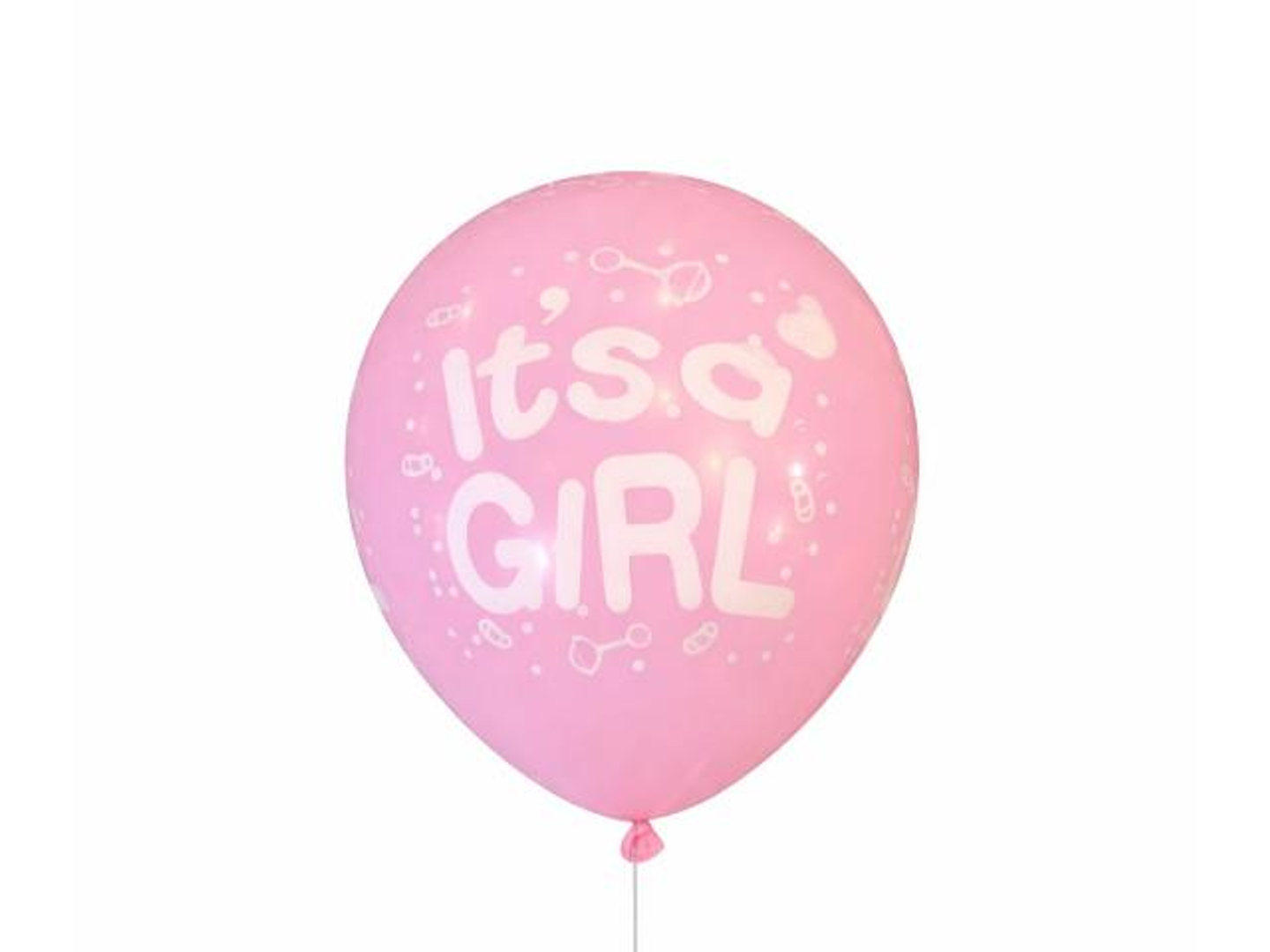 Printed Latex Balloon For Newborn Girls, Pink Color