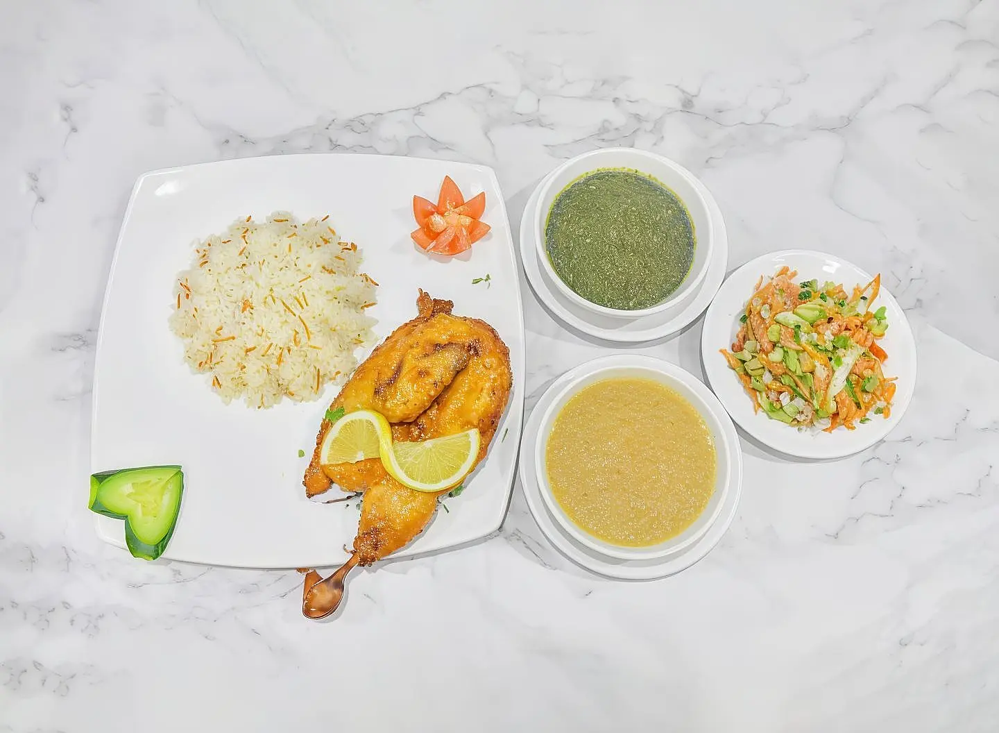 Muhammara Chicken With Rice Platter