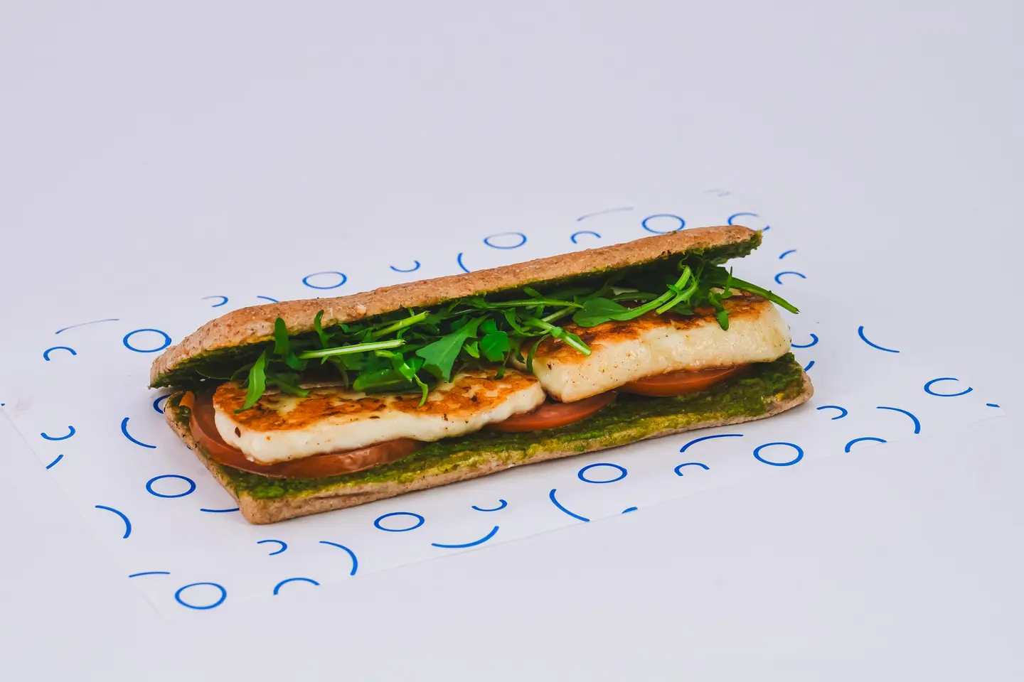 Grilled Halloumi Pesto Sandwich