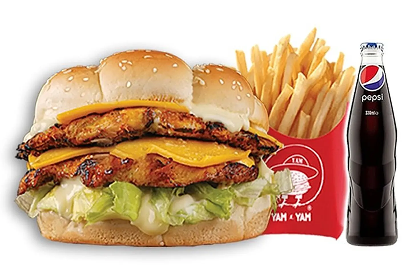 وجبة برجر دبل دجاج مشوي