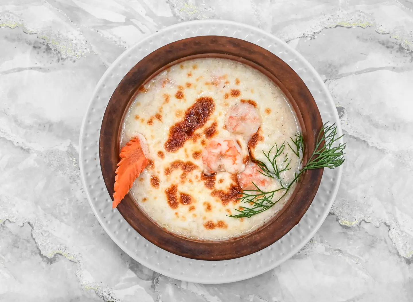 طاجن جمبري صوص أبيض