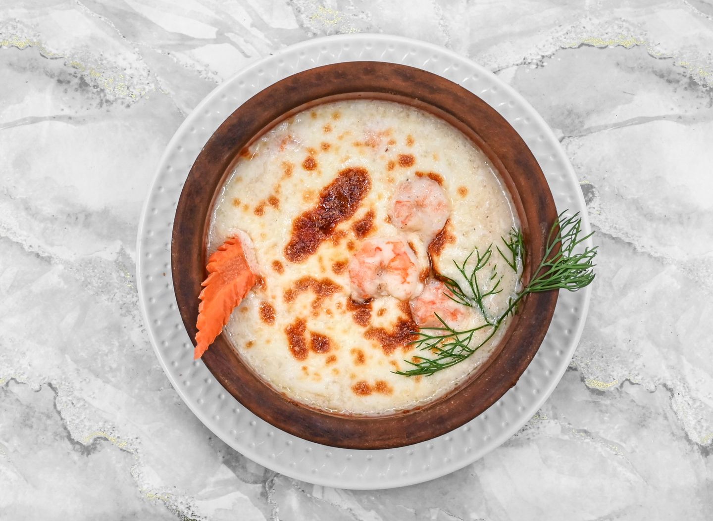 طاجن جمبري صوص أبيض