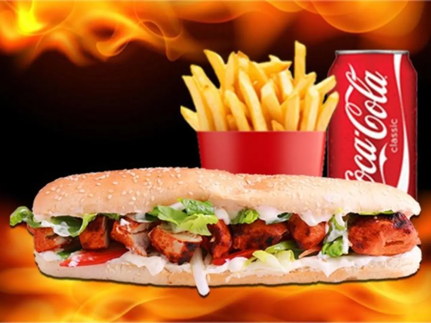 وجبة ساندويتش تيكا مدخنة